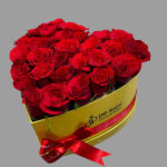 Red Roses in Heart Shape Box