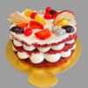 Fresh Fruits Topped Red Velvet Cake