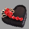 Heart Shape ChocoTruffle Cake With Fondant Roses