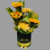 Sunflower & Peach Rose in Box