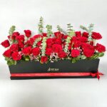 50 Red Roses in Box