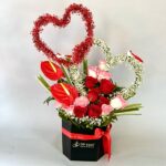 Mix Roses with Heart Shape Arrangement