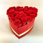 30 Red Roses in Heart Shape Box