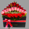 Red & Pink Roses in Envelope Box