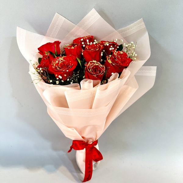 12 red roses imported paper packing bunch