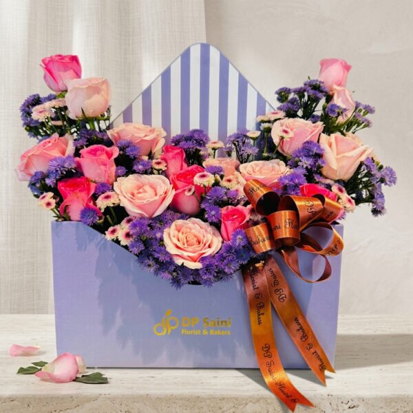 Envelope Box of Carnations & Roses