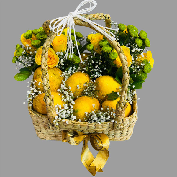Mango's & Fresh Flower Basket