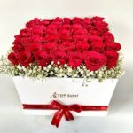50 Red Roses in Box