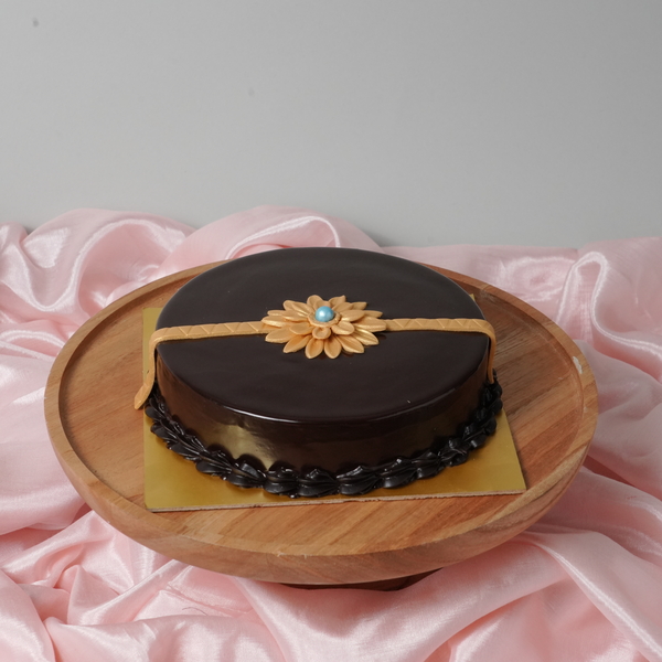 Golden Rakhi Truffle Cake