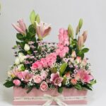 Pink Theme Flowers in  Box