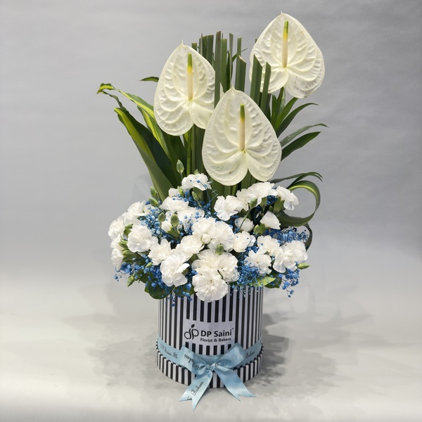 White Theme Flowers in Box