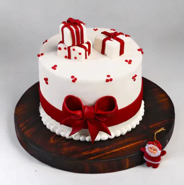 Merry Bow Xmas Cake