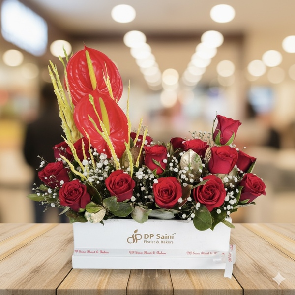 Rose & Anthurium in Box