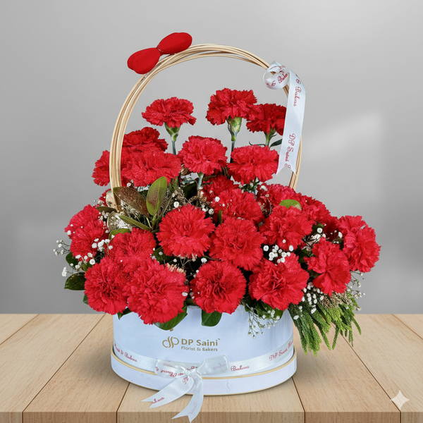 30 Red Carnations in Box