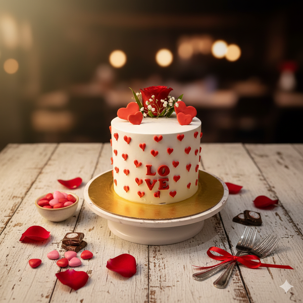 Love Theme Chocolate Cake