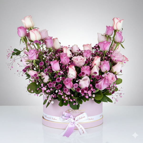 Pink Theme Roses in Box