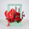 Red Theme Mix Flower in Handle Box