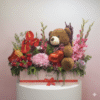 Luxury Mix Flowers with Teddy in Box