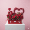 Red Roses in I Love You Box