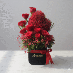 Red Roses with Gipsy in Box