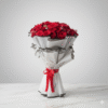 Red Roses in Imported Paper Packing Bunch