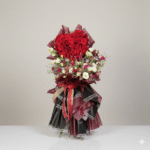 Luxury Red Roses & Mix Exotic Flowers Metal Stand