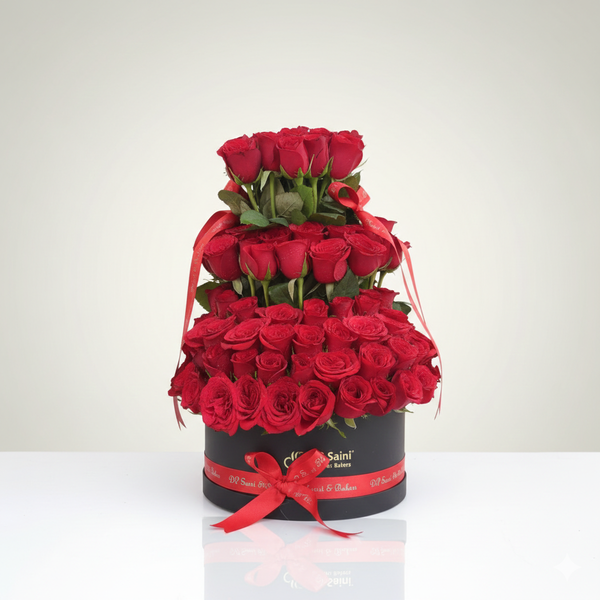 3 Layer Red Roses in Luxury Box