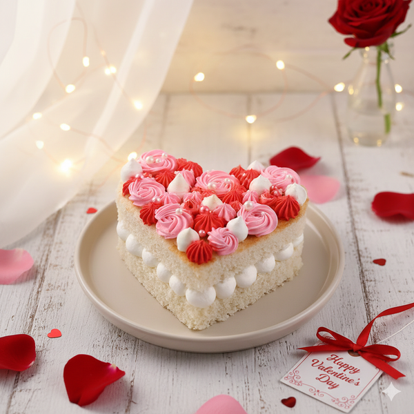 Strawberry Romance Heart Cake