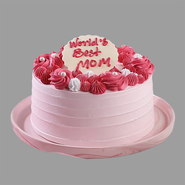 Blushing Love For Mom Cream Cake