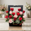 Red & Pink Roses in Handle Box