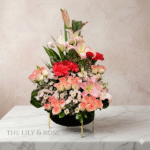 Mix Flowers in Metal Base