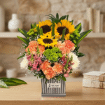 Box of Sunflower with Carnations