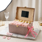 Pink Roses & Ferrero Rochers in Vanity Box