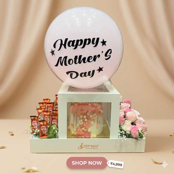 Premium Box of Roses with Cake & Balloon