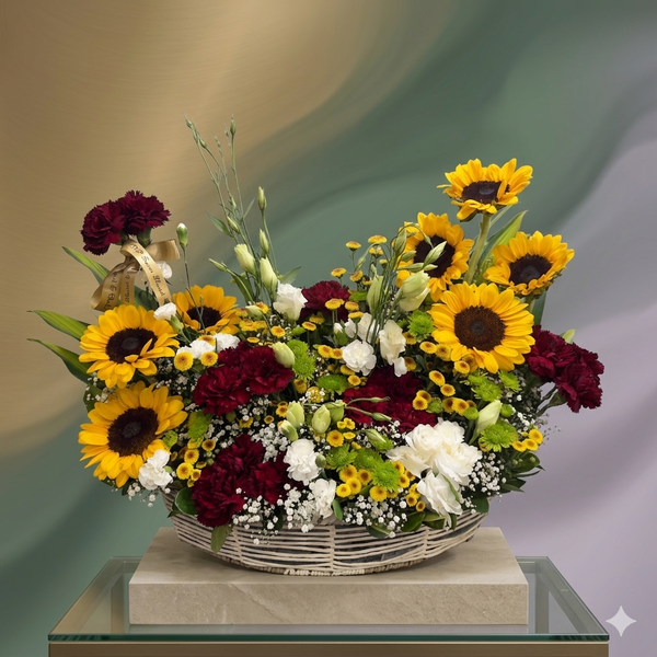 Boat Basket with Mix Flowers