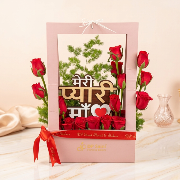 Red Roses with Mom Show Piece