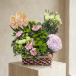 Exotic Mix Flowers in Garden Basket