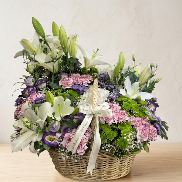 Luxury Exotic Mix Flower Jute Basket