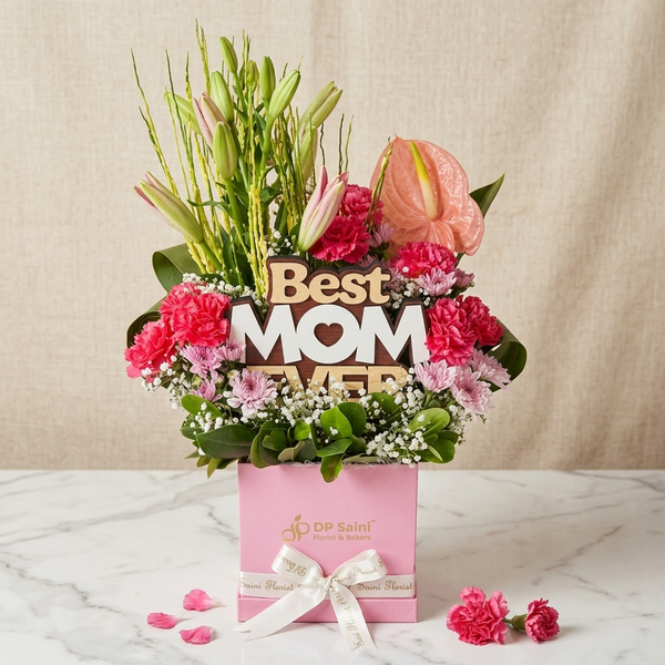 Best Mom Ever with Fresh Flowers