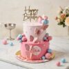 2.5 Kg 2 Tier Pink Theme Pineapple Cake