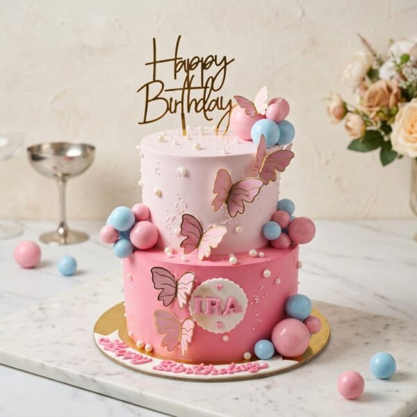 2.5 Kg 2 Tier Pink Theme Pineapple Cake