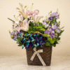 Exotic Mix Flowers in English Garden Basket