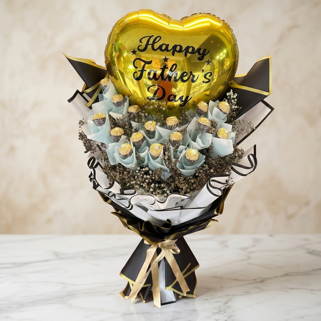 Ferrero Rocher Bunch with Father's Day Balloon