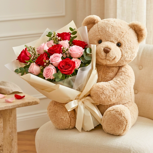 Teddy With Flowers Teddy With Flowers