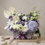 Soft Lavender & White Luxury Floral Basket