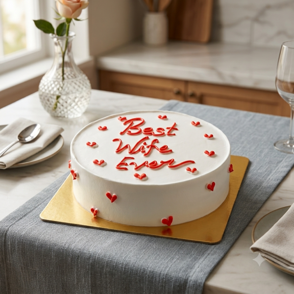 "Best Wife Ever" Romantic Heart Cake