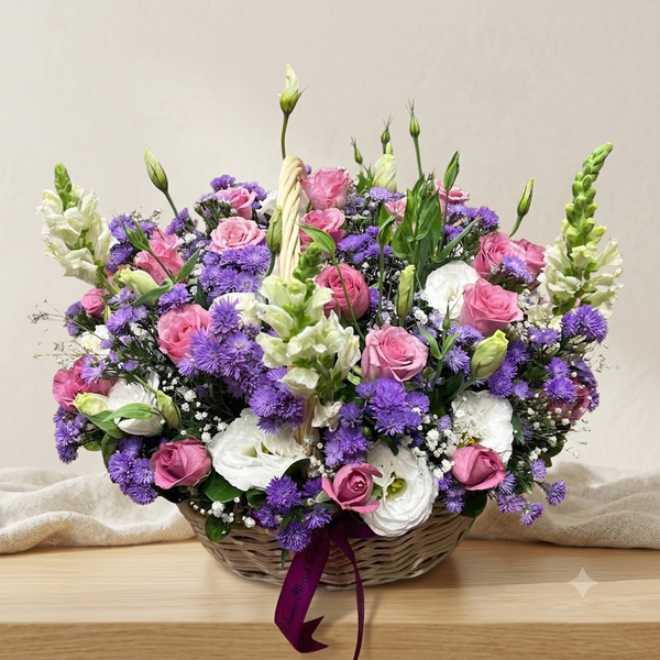 Garden Elegance Floral Basket