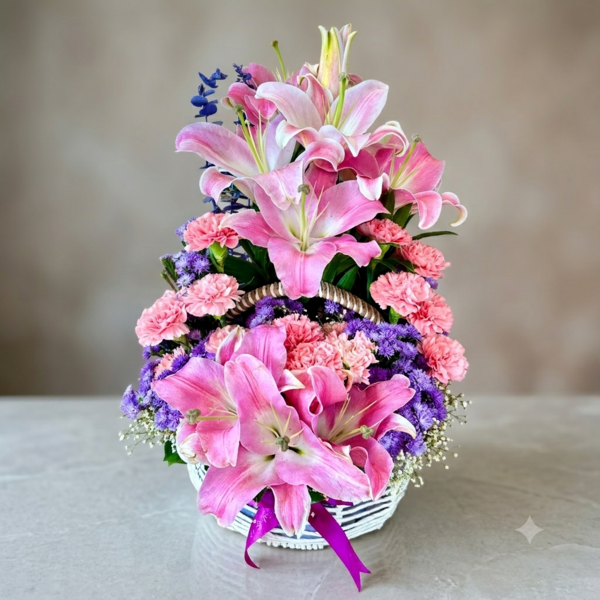 Pink Lilies and carnation Pink Lilies and carnation